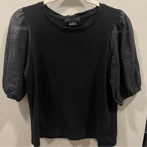 Sanctuary Black Puff Sleeve Top